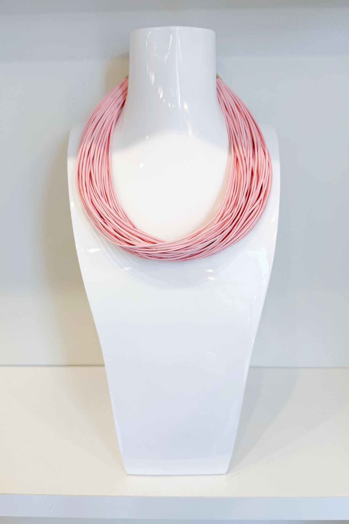 Leatherette Necklace Pink