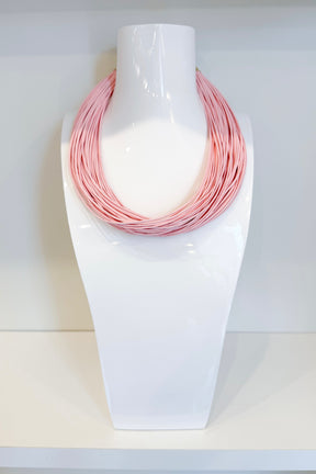 Leatherette Necklace Pink
