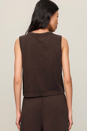 Sloane Jersey Muscle Tank Dark Chocolate