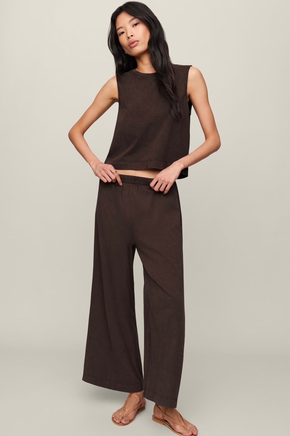 Scout Jersey Crop Flare Pant Dark Chocolate