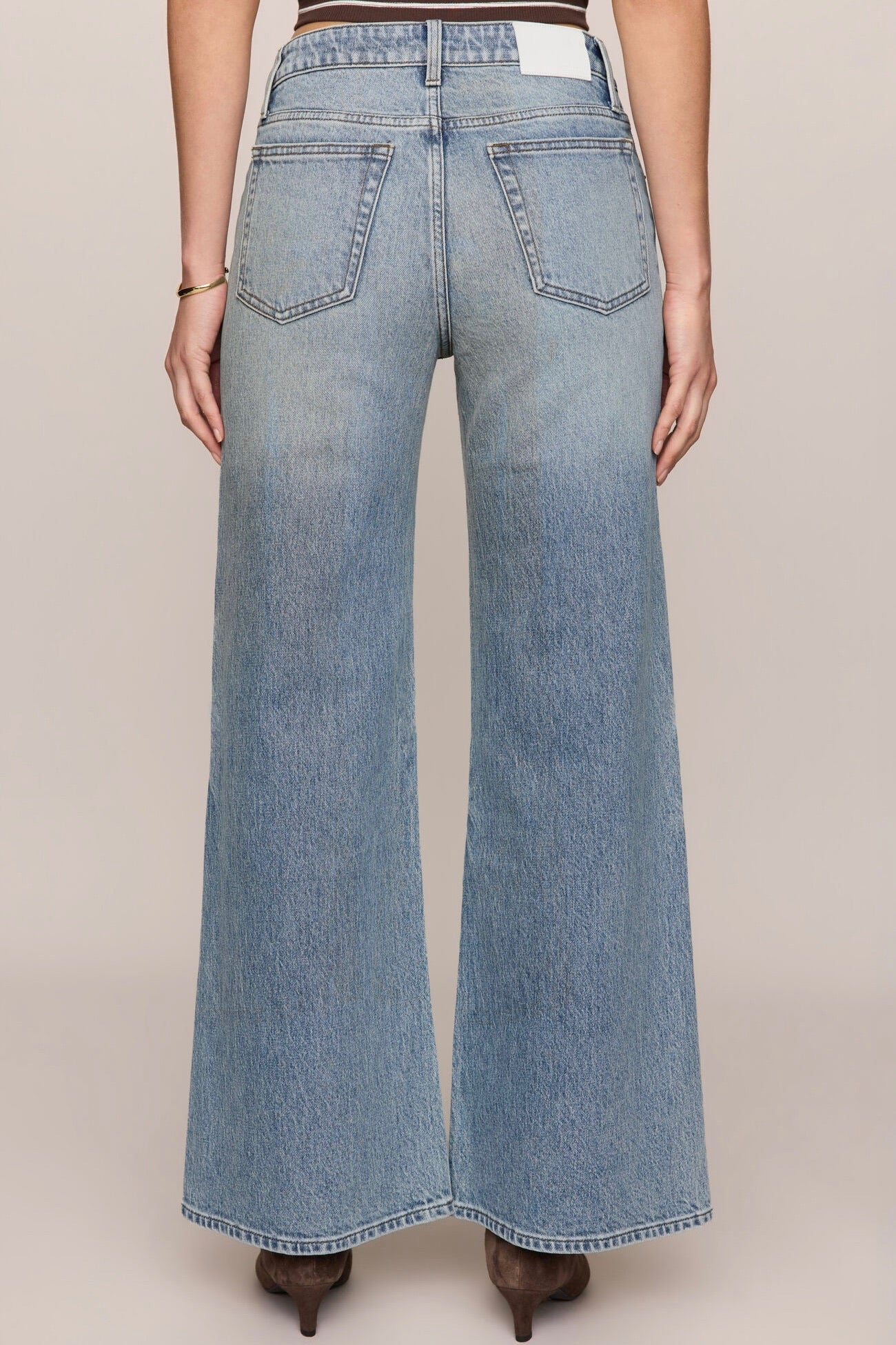 The Stunner Mid Rise Wide Leg Denim