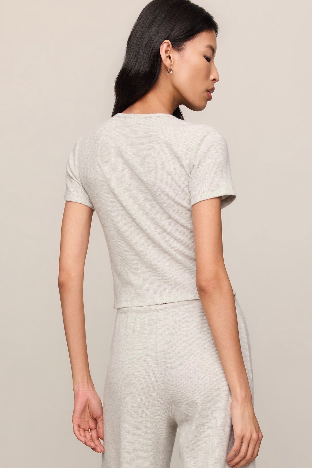 Waffle Tee Feather Grey