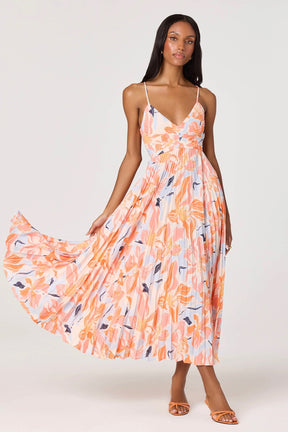 Blythe Dress Orange Blue Floral
