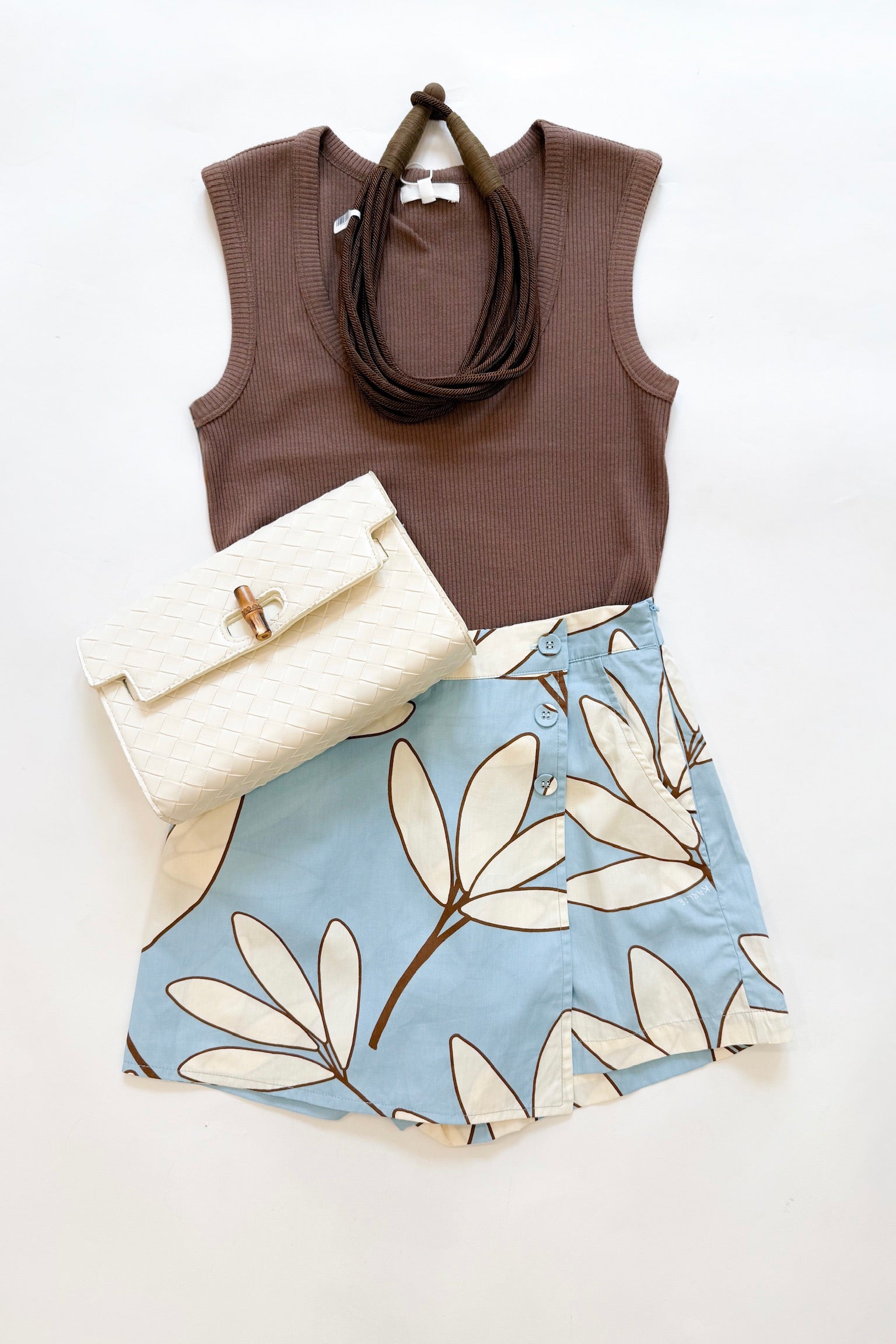 Blue Palm Skort