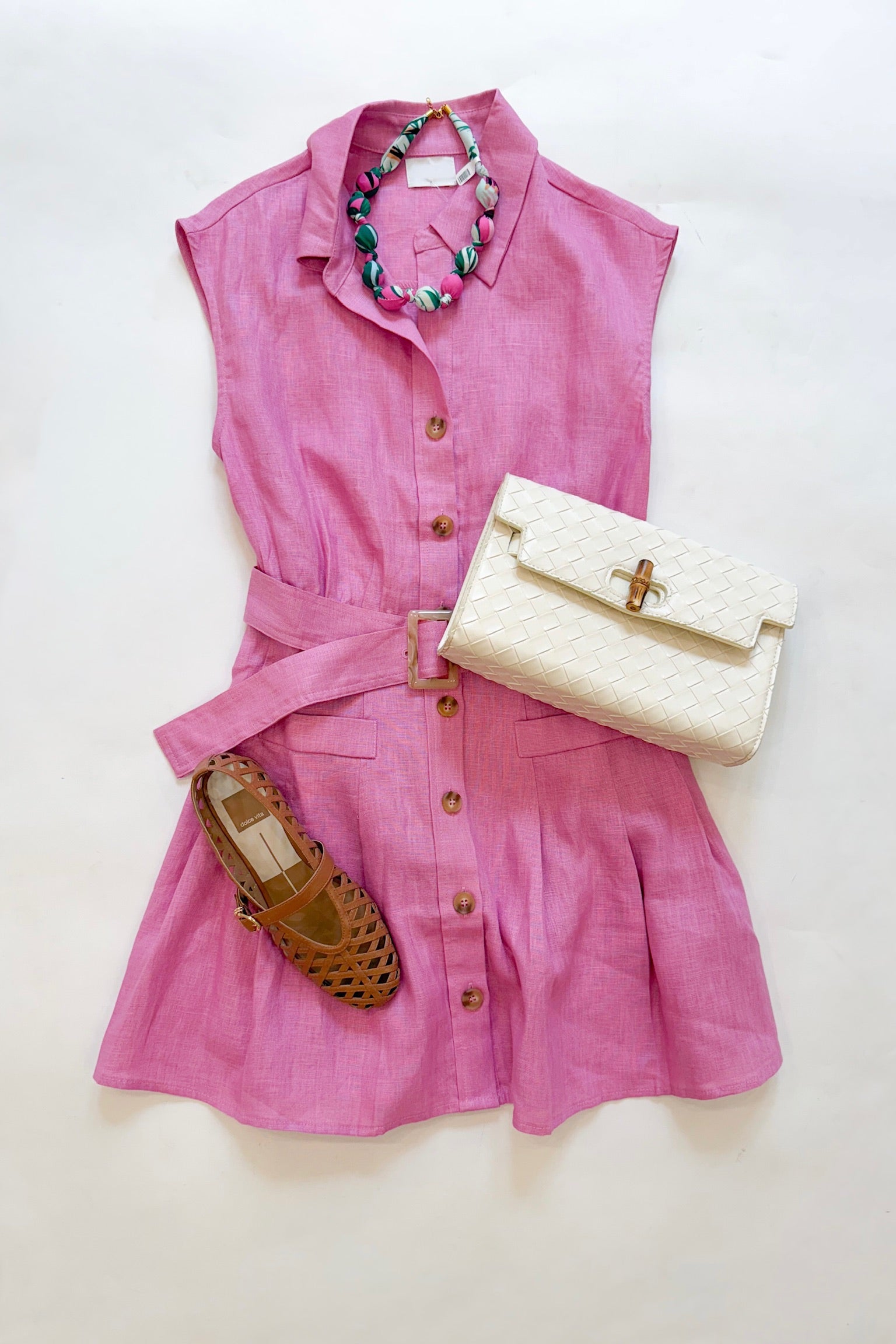 Katrina Belted Dress Pink