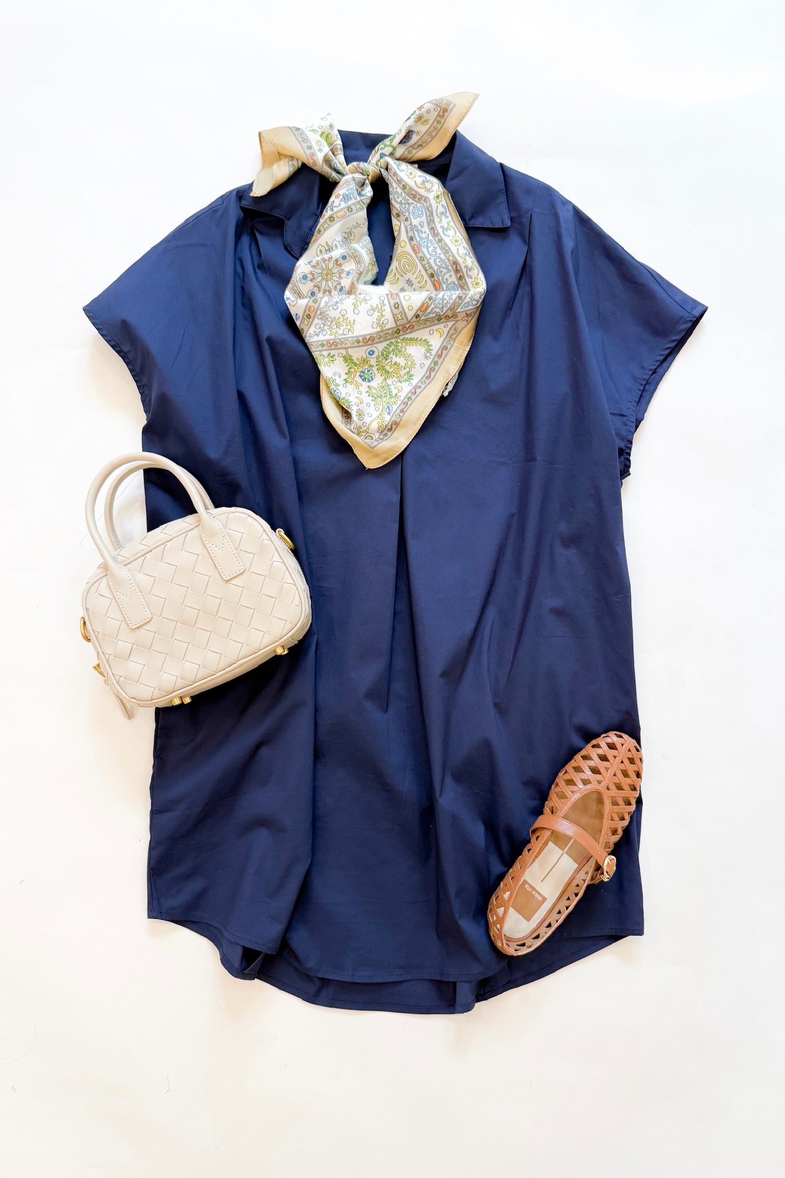 Signature Collar Dress Navy