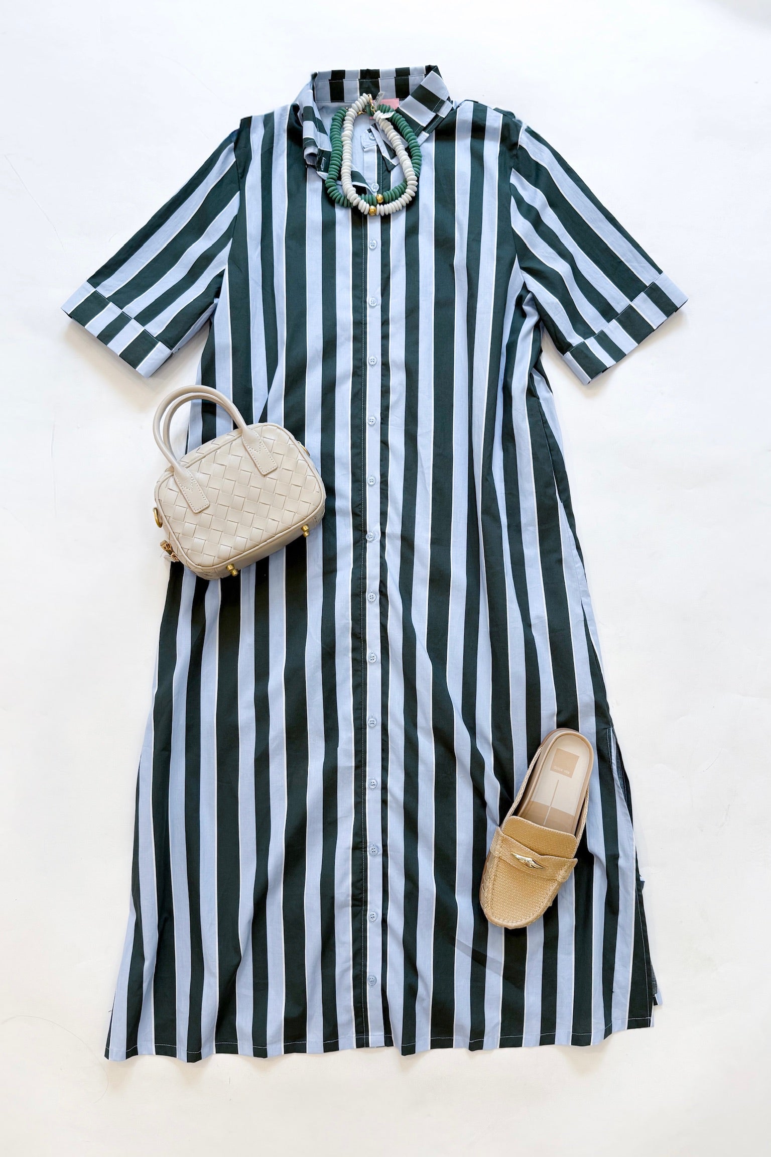 Stripe Maxi Shirt Dress