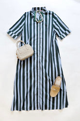 Stripe Maxi Shirt Dress