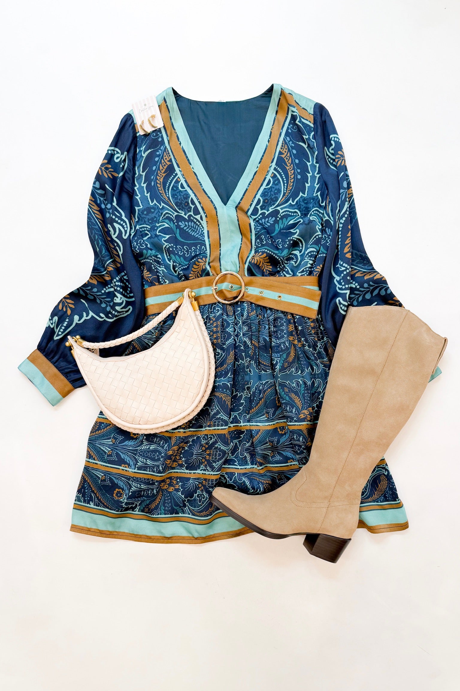 Sheila Dress Navy Paisley