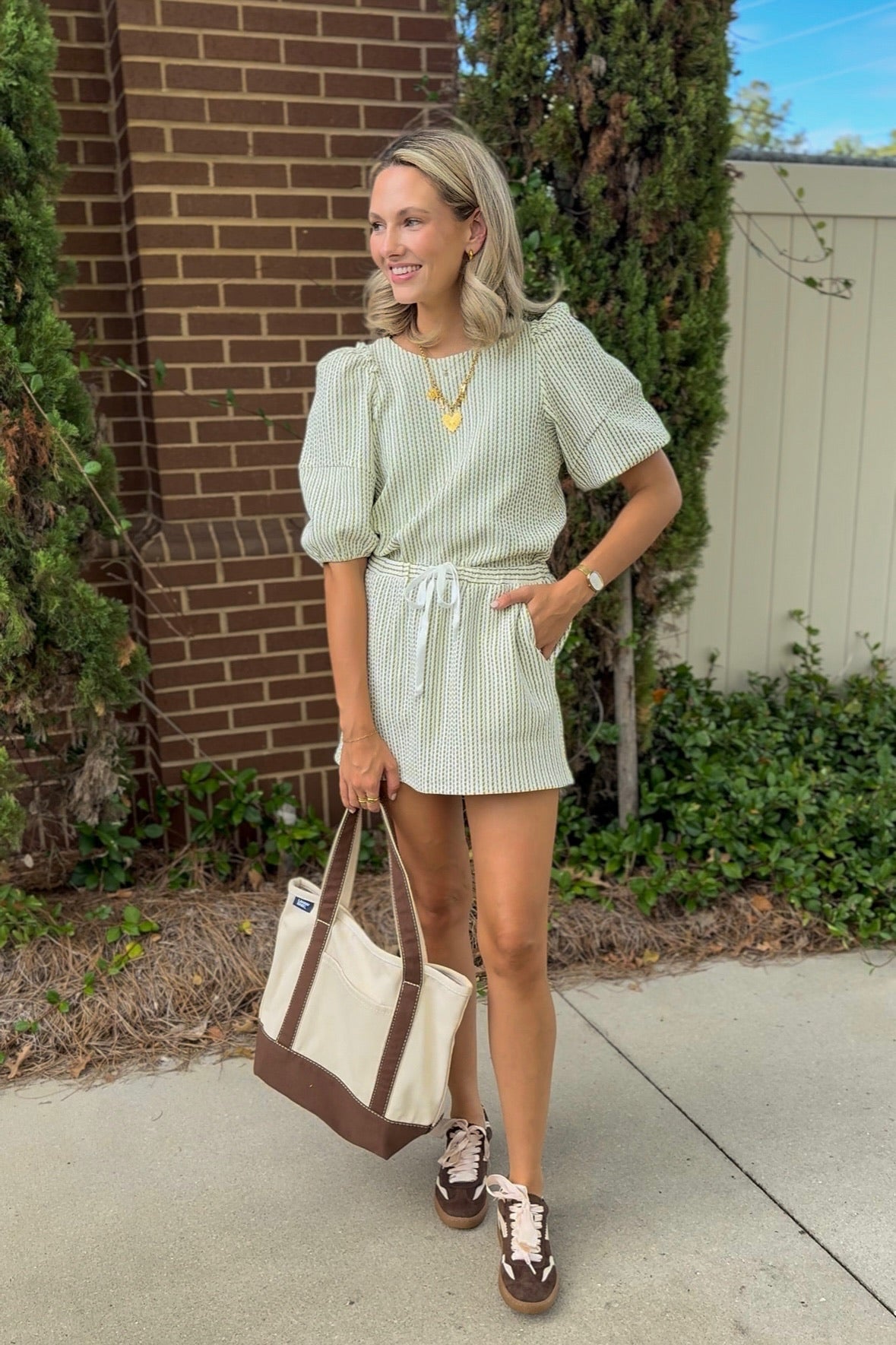 Olive Striped Skirt Set x Kaylyn