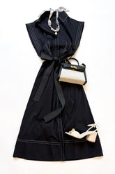 Contrast Stitch Midi Dress