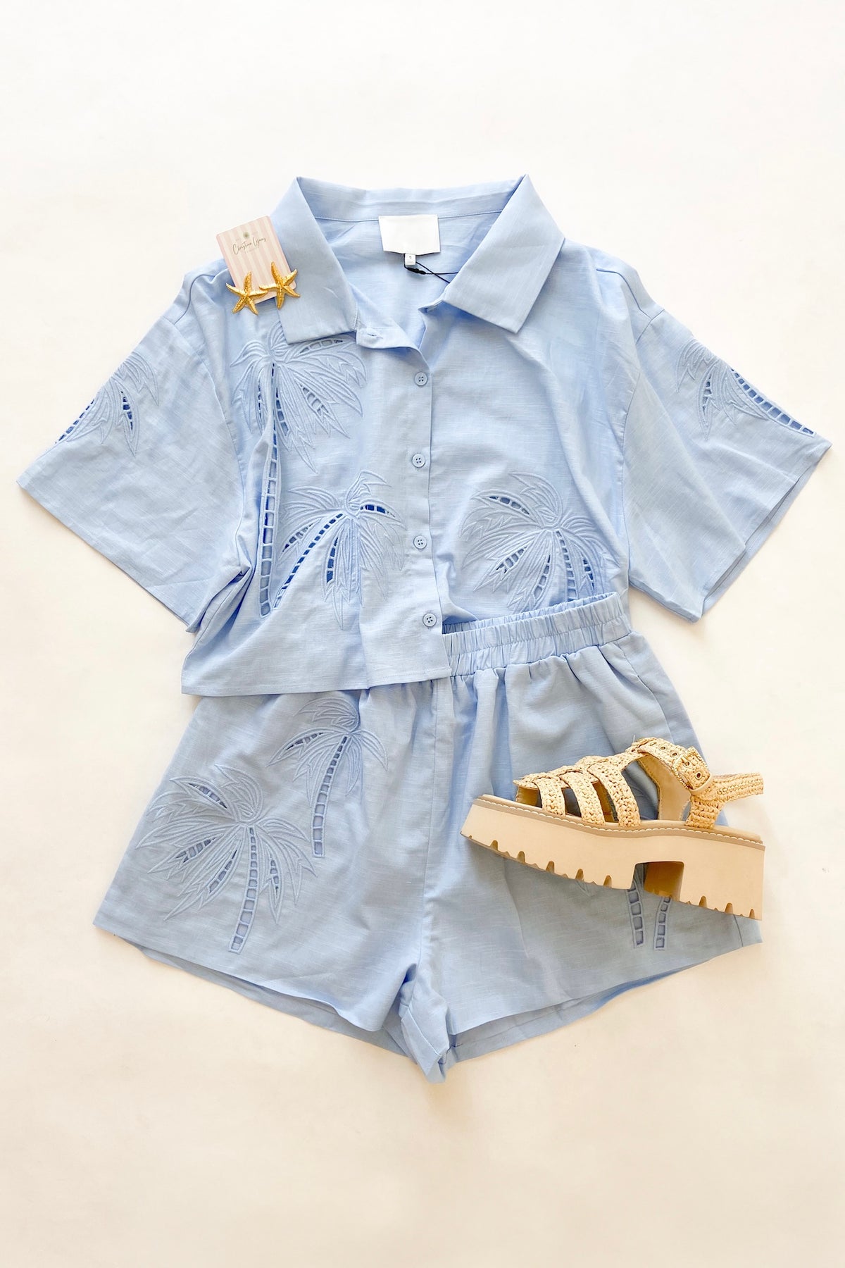 Light Blue Palm Set