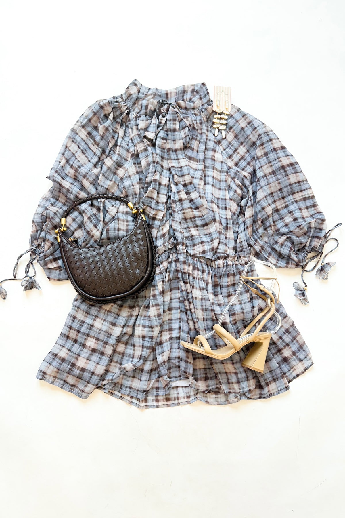 Briar Mini Dress Dusty Blue