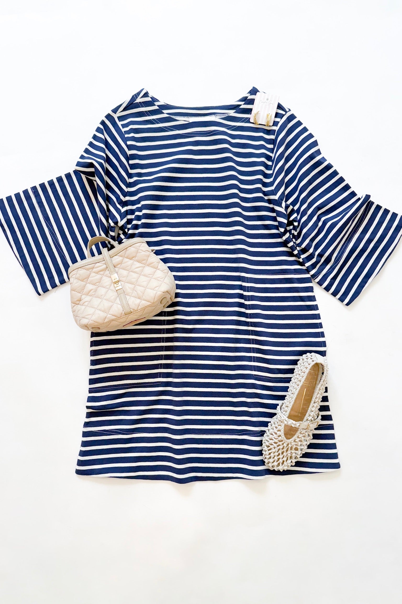 Shelby Striped Dress Navy