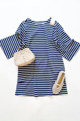 Shelby Striped Dress Navy