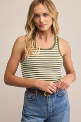 Striped Scoop Tank Fern