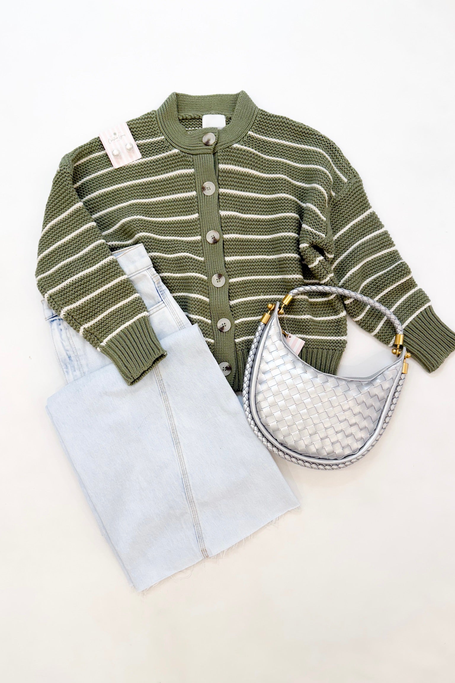 Amara Cardigan Ivory Sage