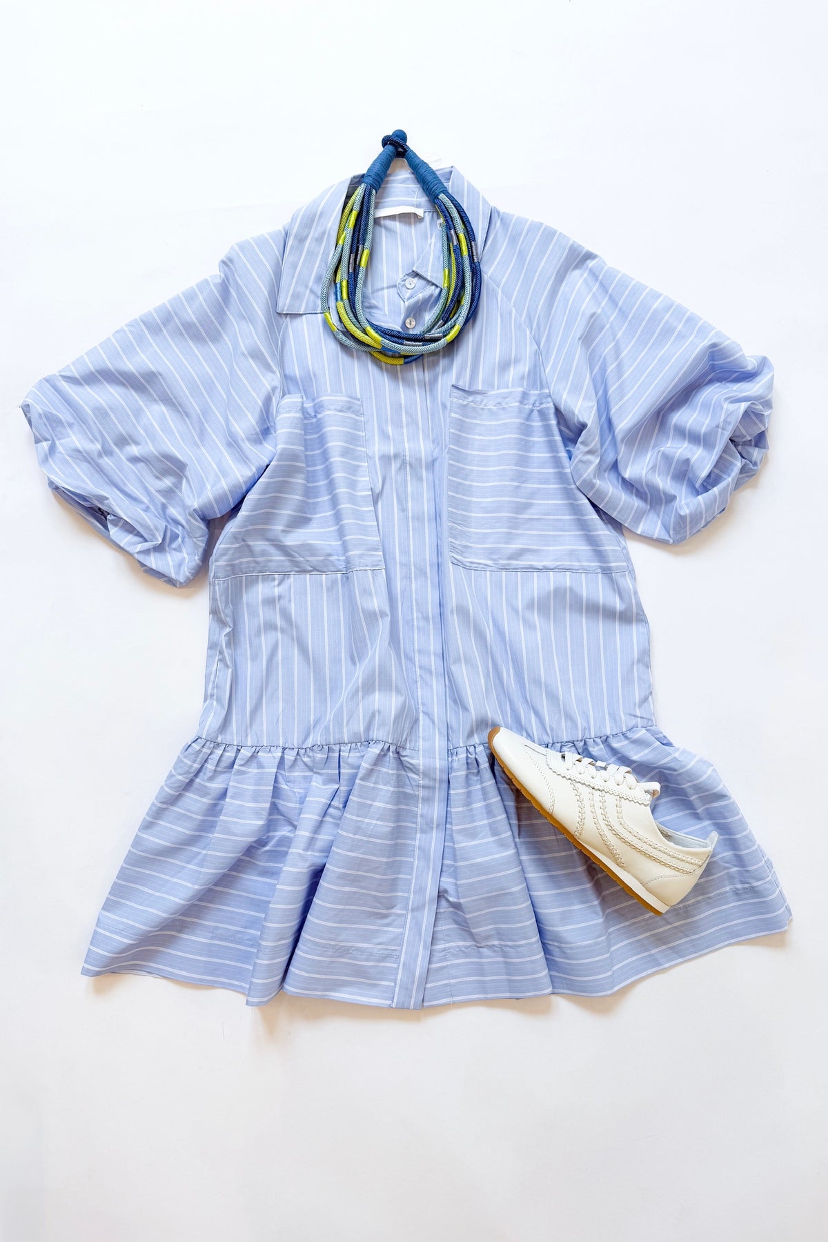 Ana Pocket Shirt Dress Blue