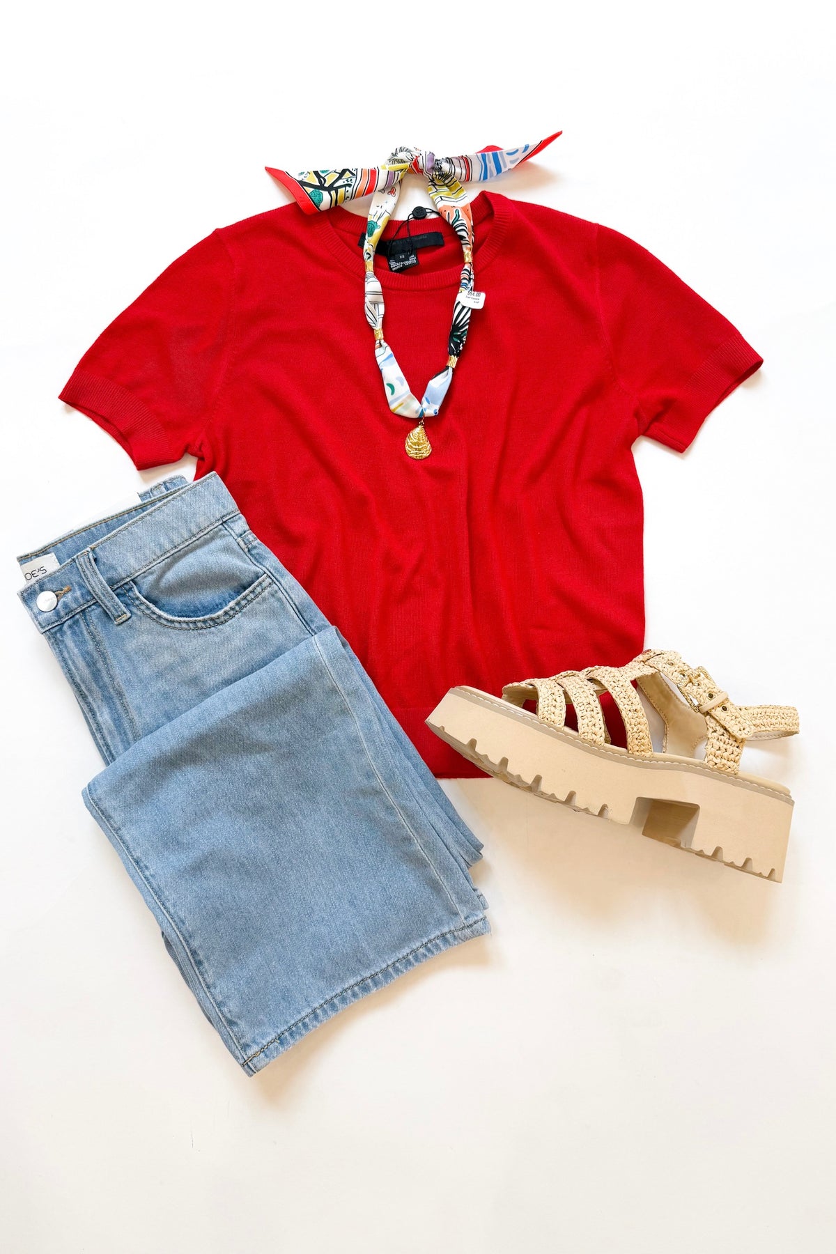 Nola Fine Knit Sweater Red