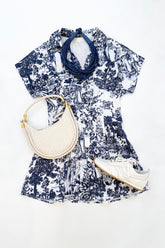 Kyle Dress Navy Toile