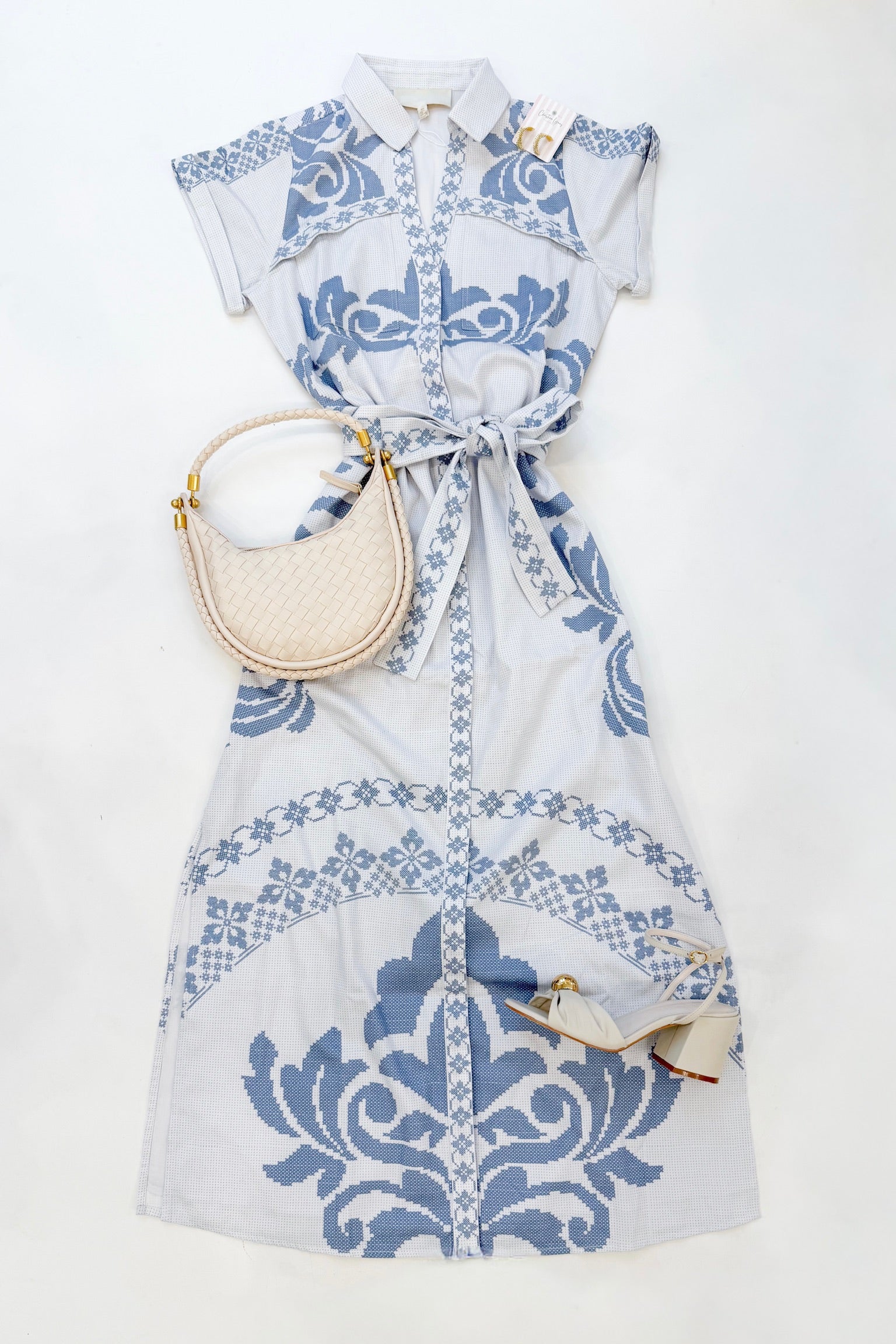 Iva Midi Dress White Fleur