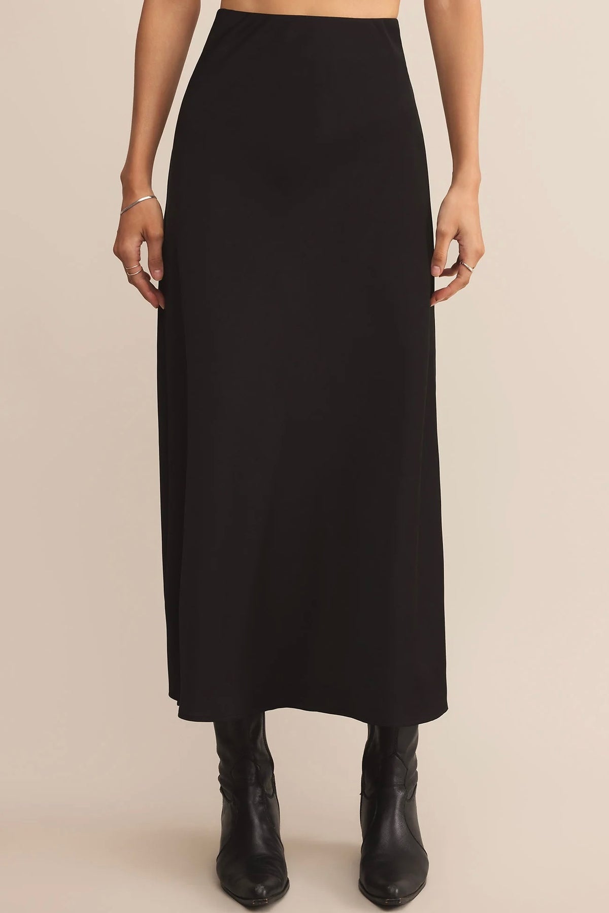 Izabel Luxe Satin Skirt Black