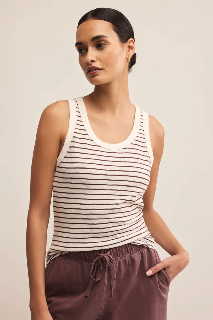 Perfect Striped Tank Sandalwood