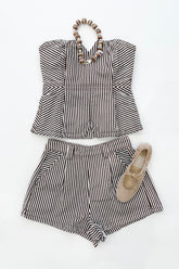 Brown Stripe Twill Short