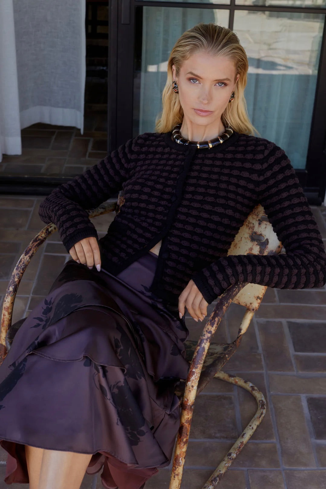 Maria Cardigan Black Brown