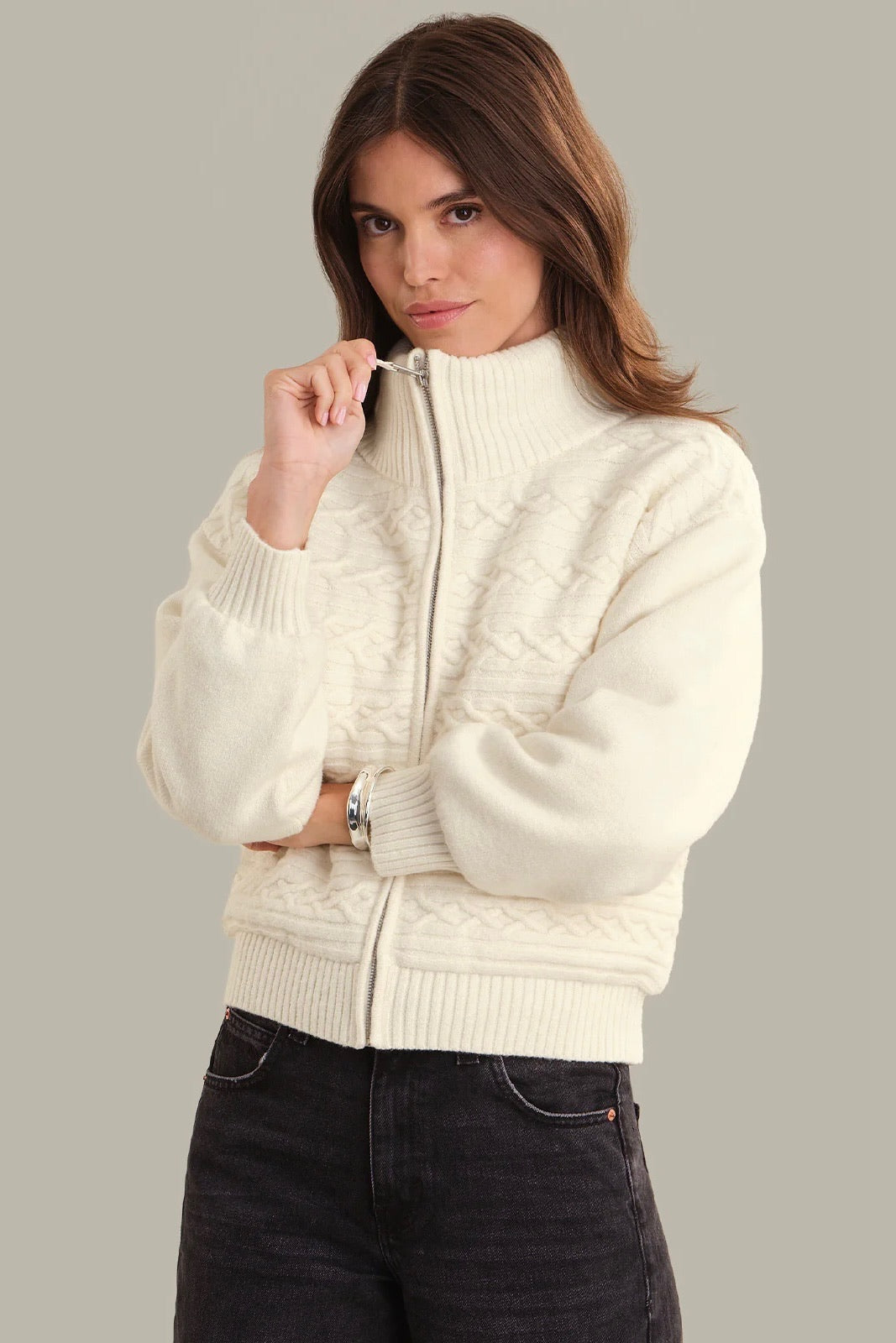 Cable Knit Puffer Jacket