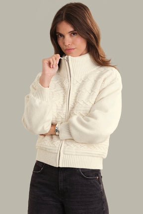 Cable Knit Puffer Jacket