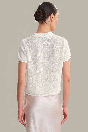 Rolled Edge Sweater Tee Chalk