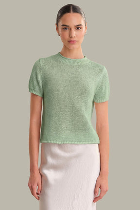 Rolled Edge Sweater Tee Silt Green