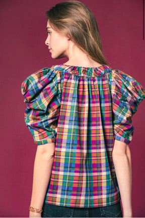 The French Girl Shirt Burgundy Plaid