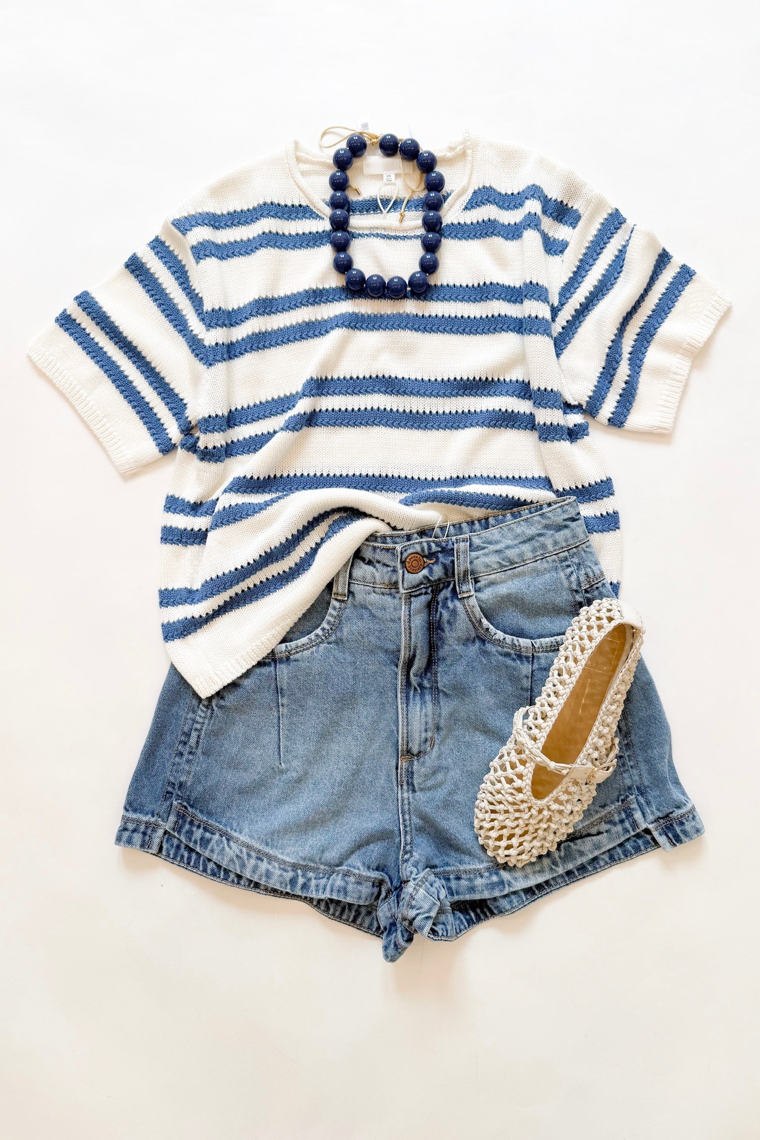 Prado Stripe Sweater Sweater Tee Lake Blue