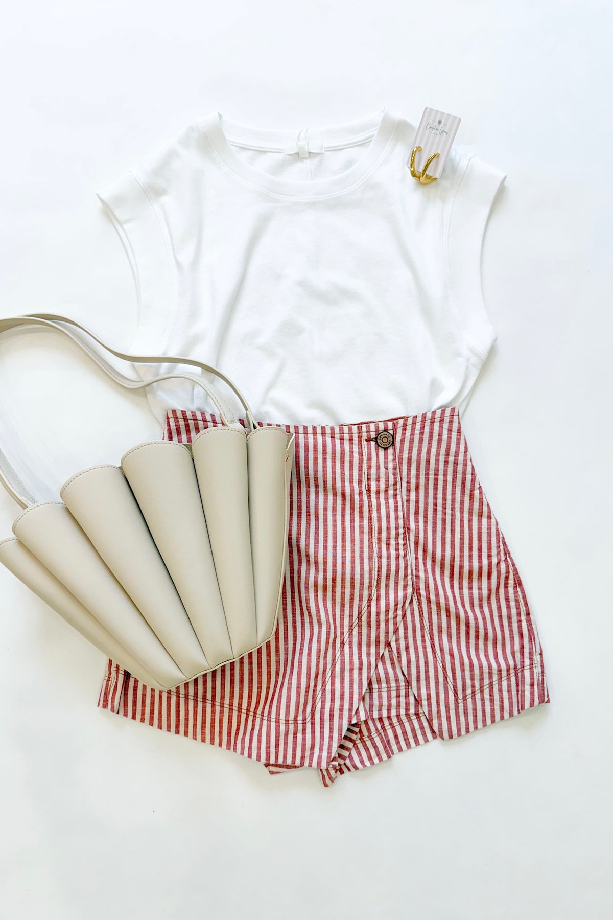Striped Twill Skort