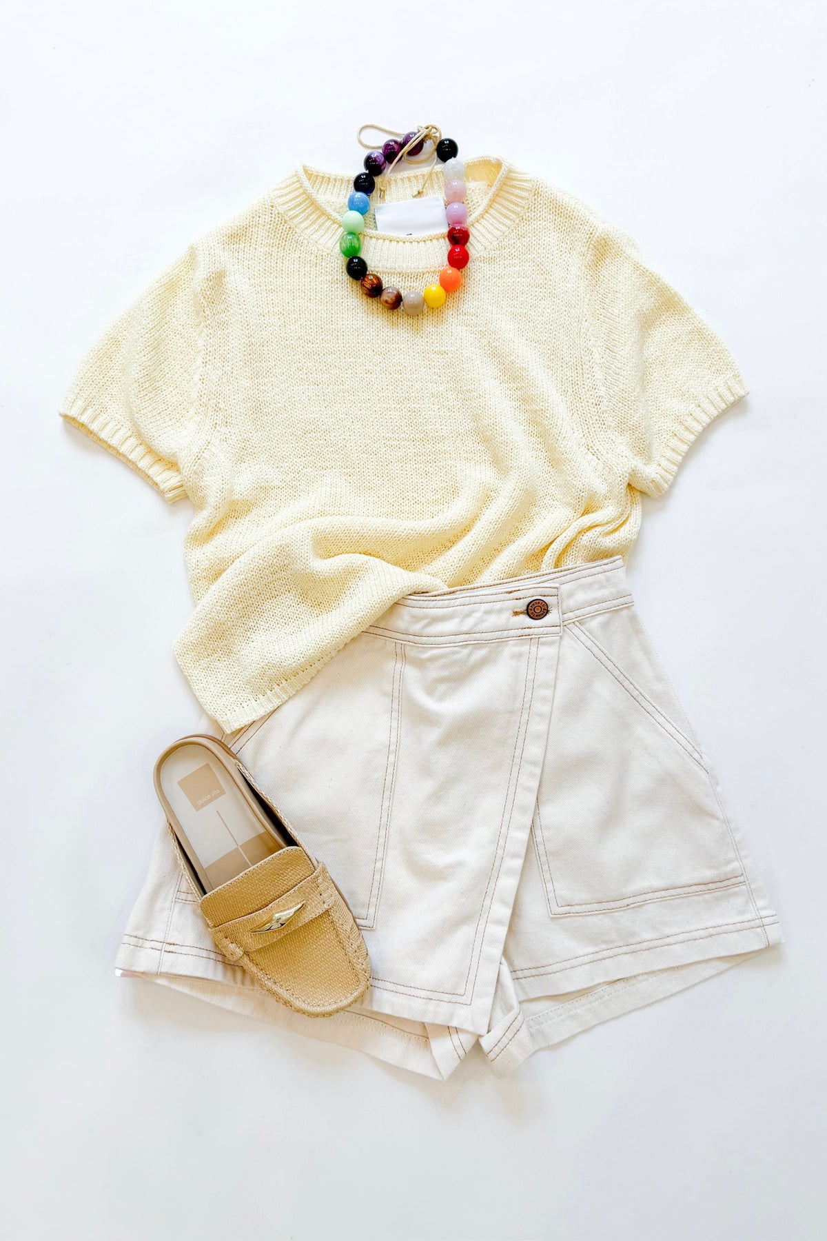 Off White Twill Skort
