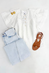 White Lattice Blouse