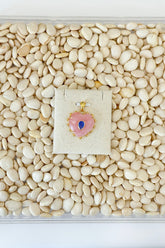 Semi Precious Heart Charm