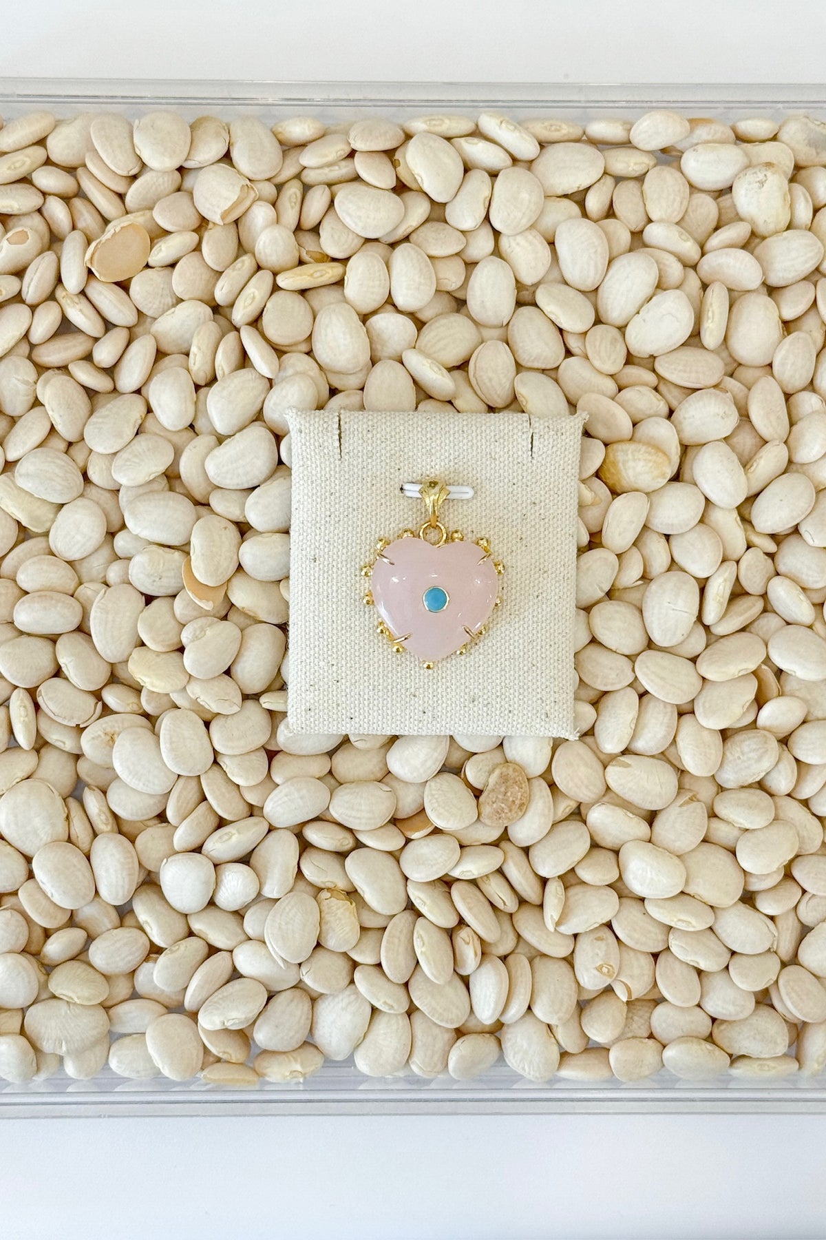 Semi Precious Heart Charm
