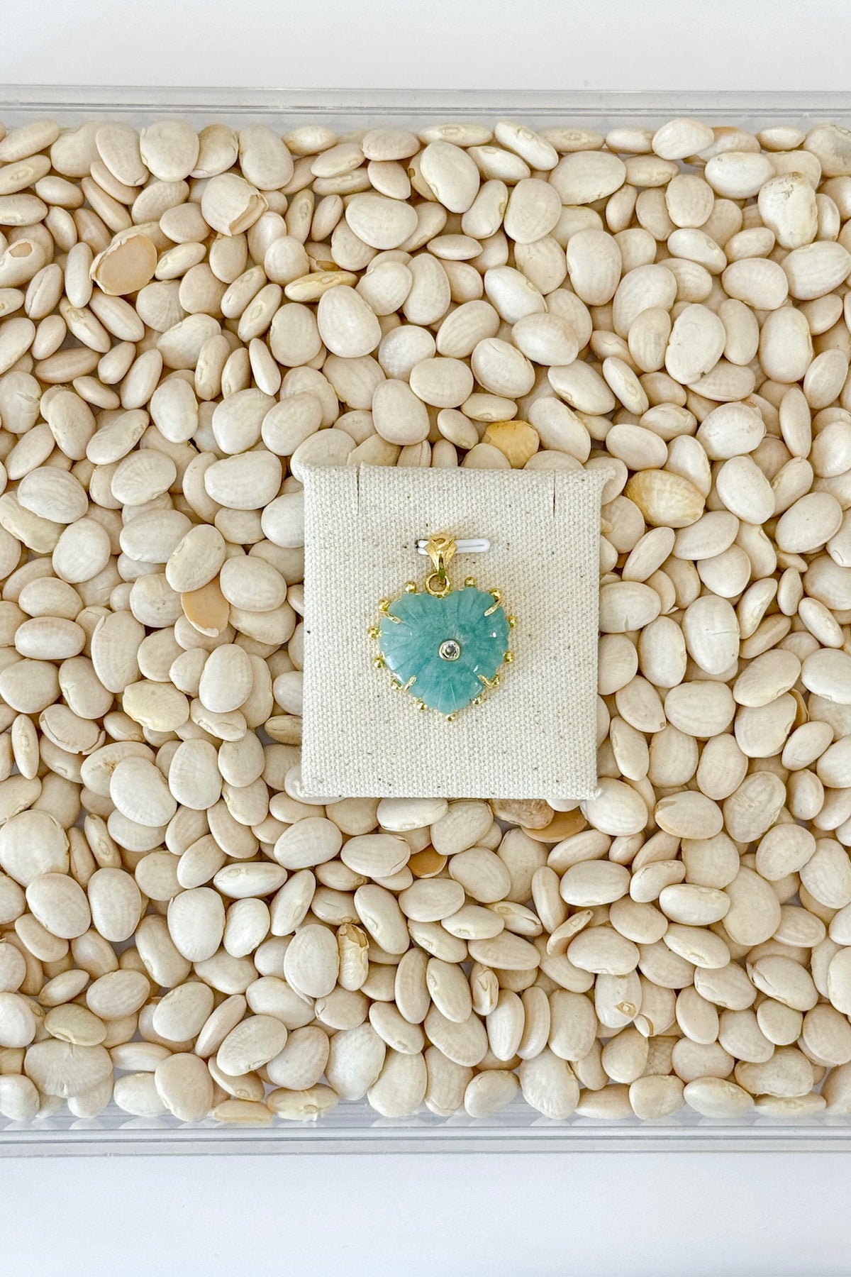 Semi Precious Heart Charm