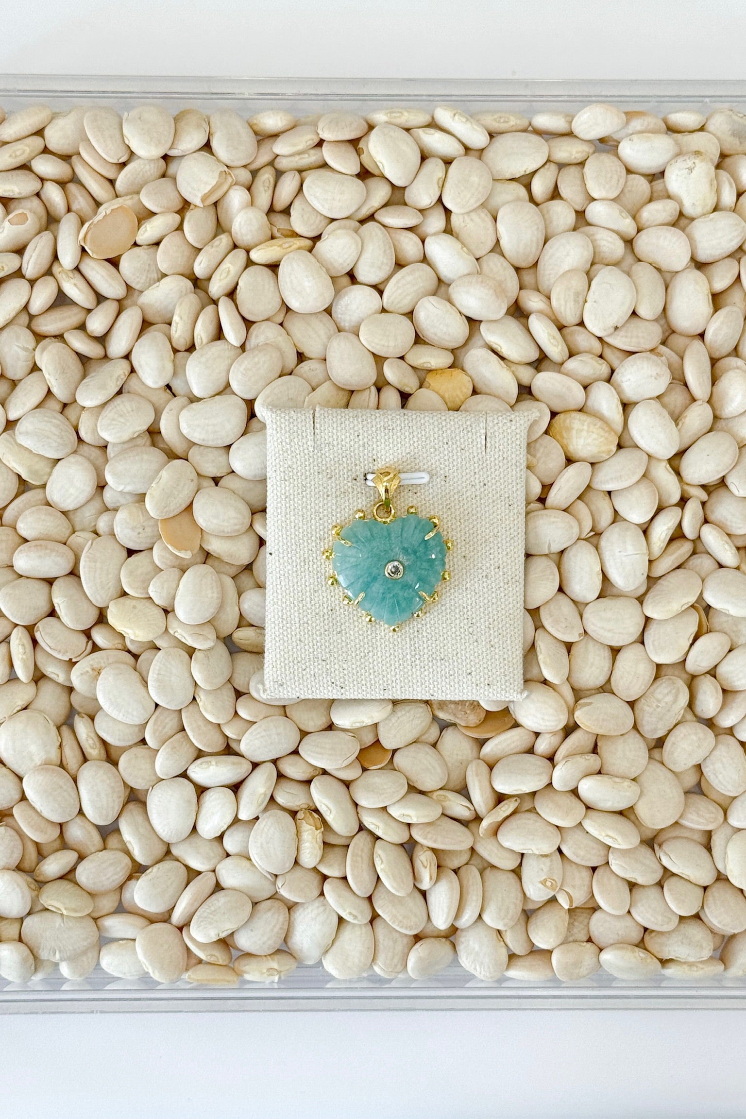 Semi Precious Heart Charm