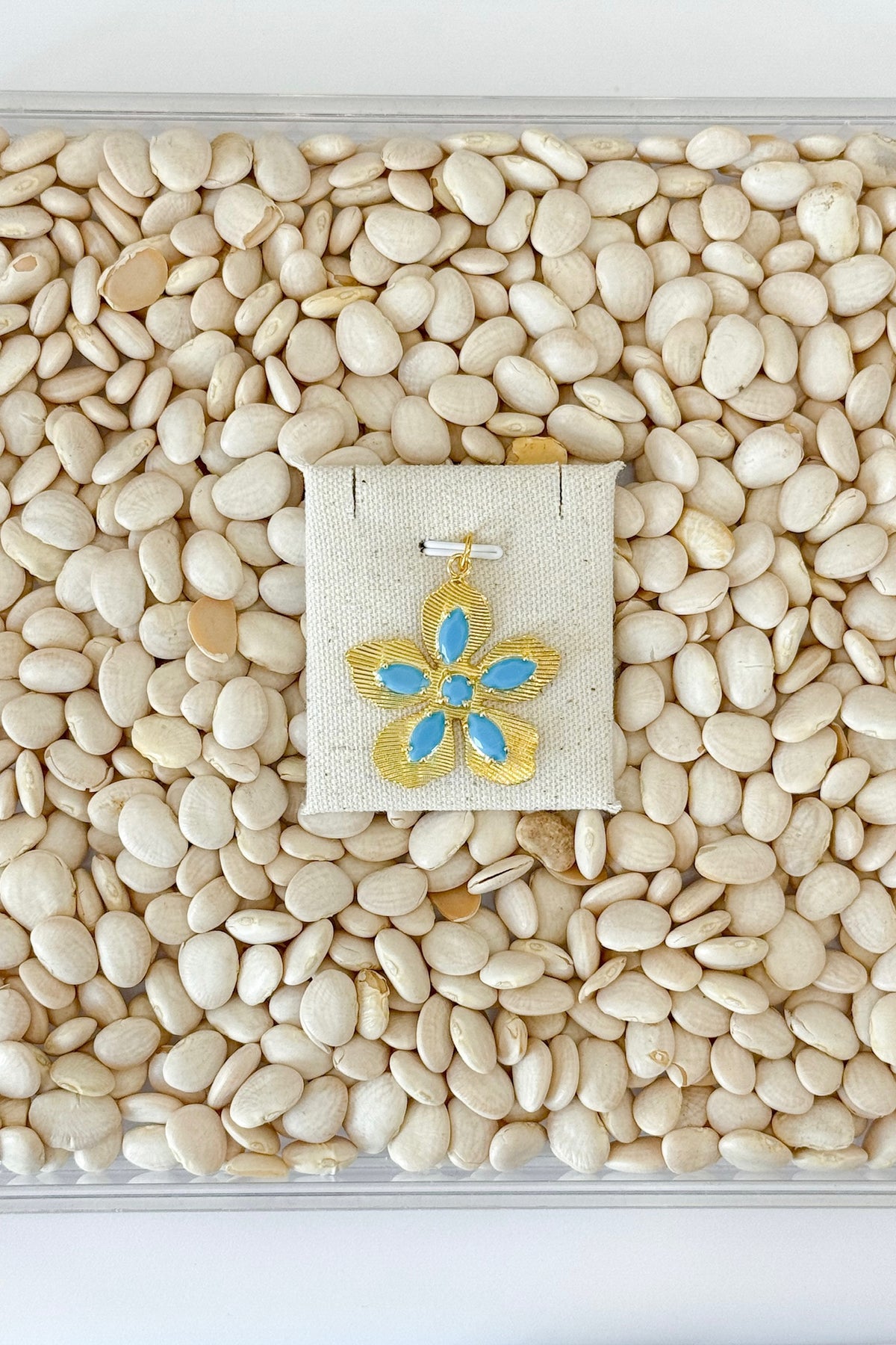 Turquoise Flower Charm