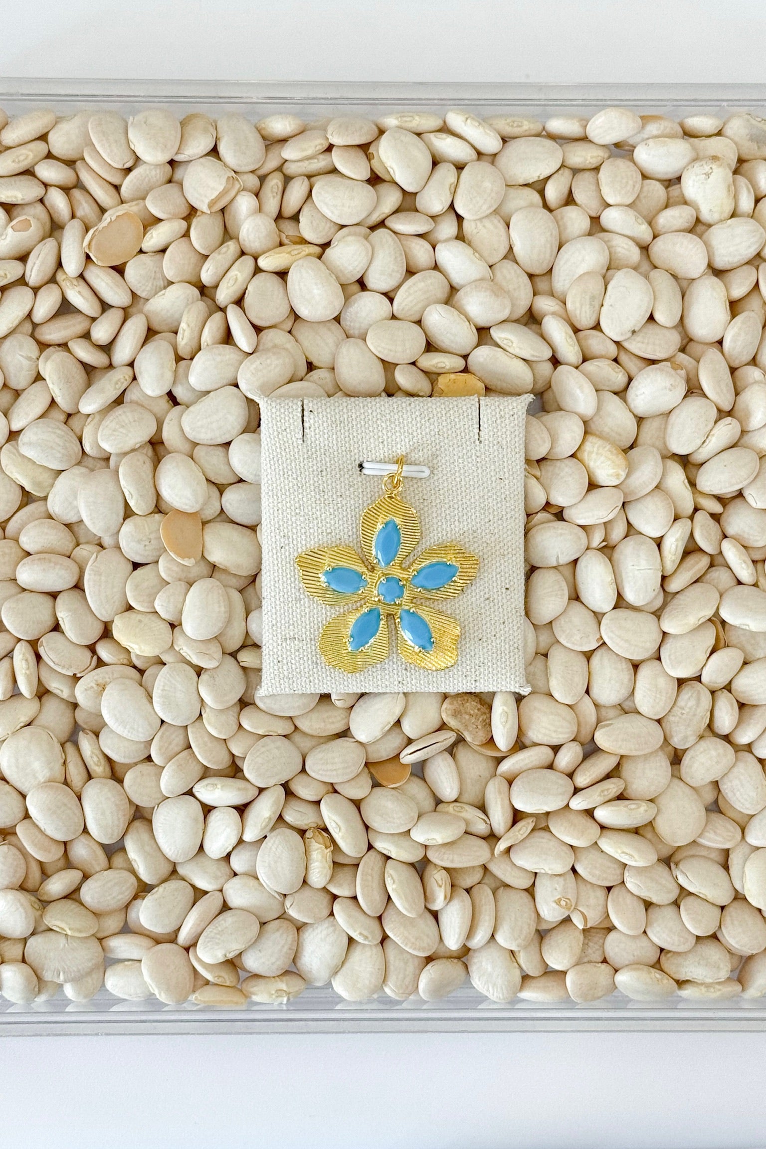 Turquoise Flower Charm