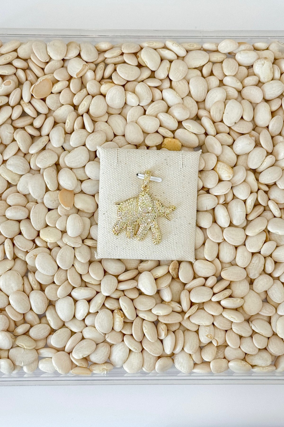 Gold CZ Elephant Charm