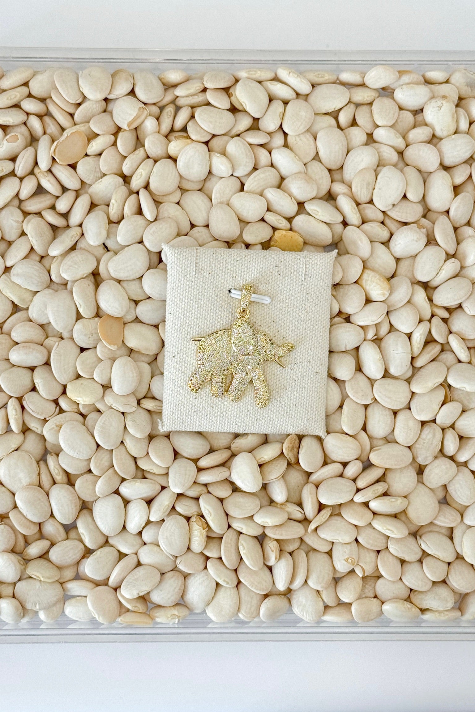 Gold CZ Elephant Charm