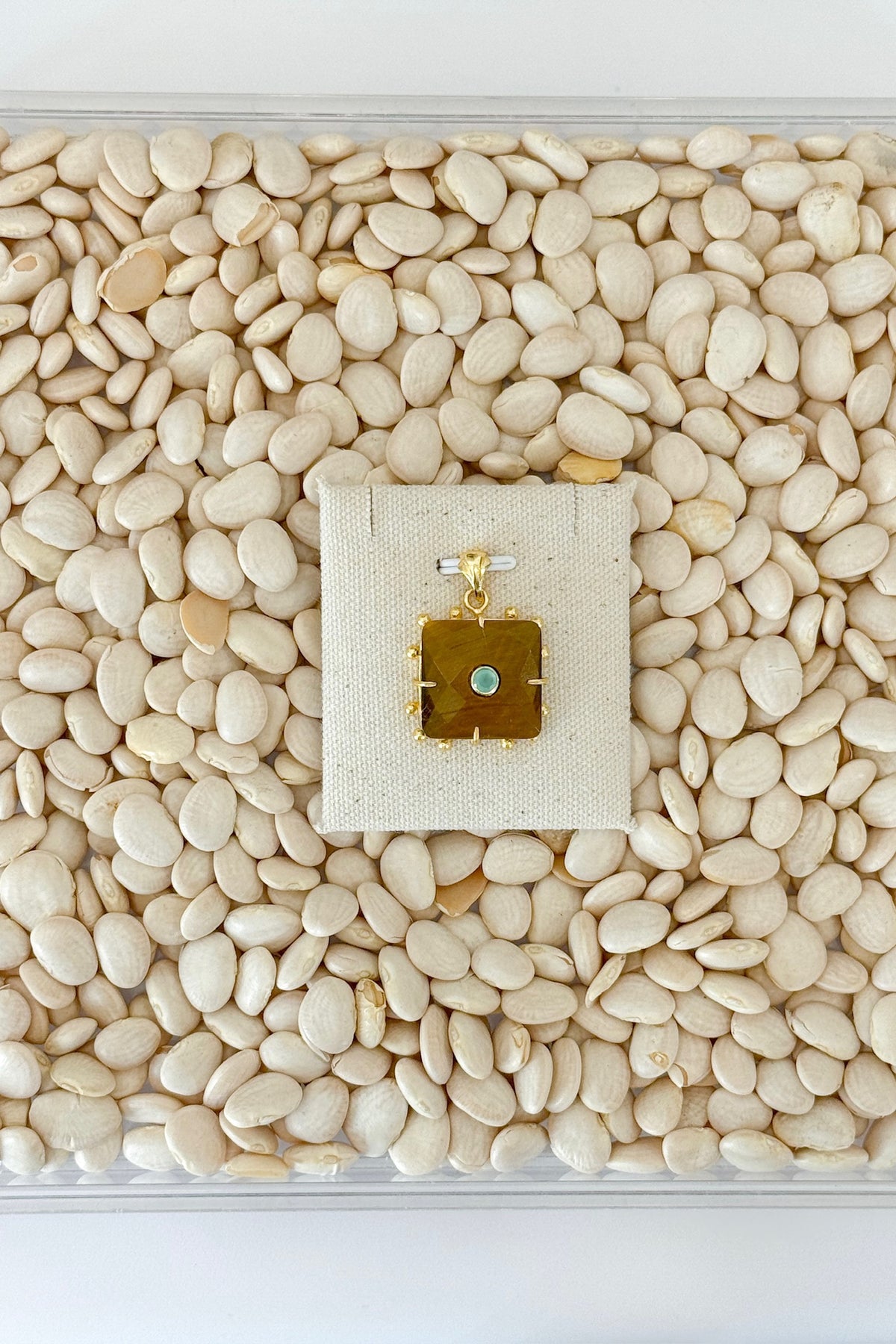 Tigers Eye Square Charm