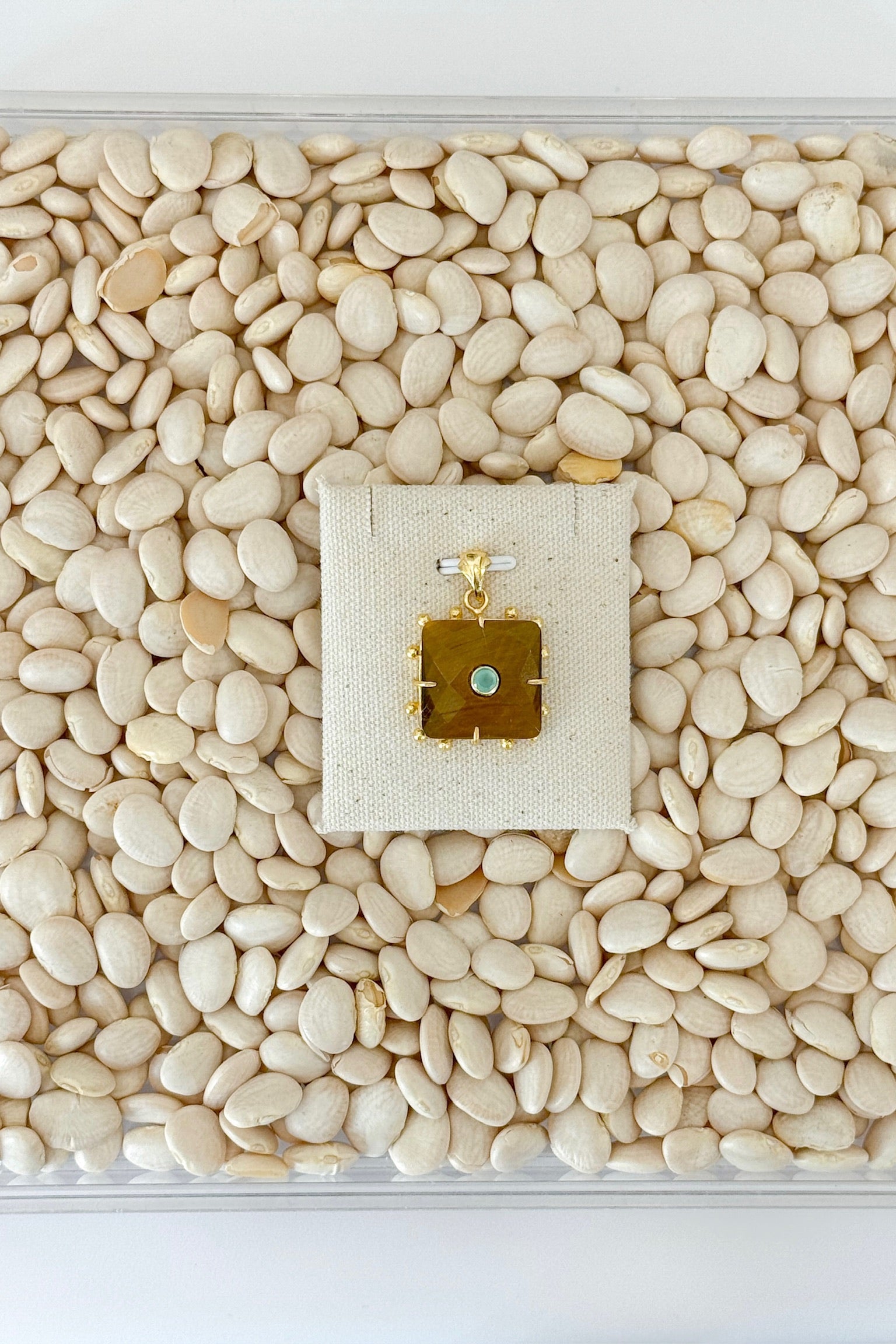 Tigers Eye Square Charm