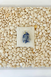 Navy Stone Fish Charm