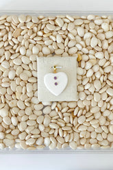 Ivory Lucite Heart Charm